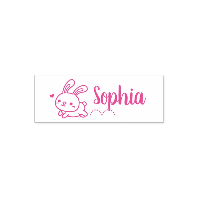 Sello Automático Conejito Saltarín Lindo, Nombre de Niña (Diseño)