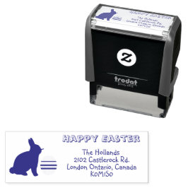 Sello Automático Conejo de Pascua feliz y dirección de devolución d