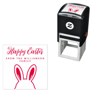 Sello Automático Conejo Mínimo Personalizado Orejas Feliz Pascua