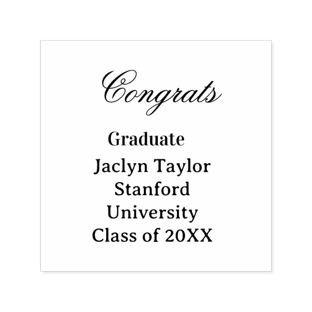 Sello Automático Congrats graduation name university name class of  (Diseño)