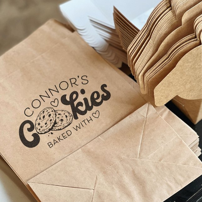 Sello Automático Cookies Backed With Love Heart Custom Name (Subido por el creador)