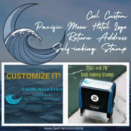Sello Automático Cool Custom Pacific Moon Hotel Logo Dirección de d