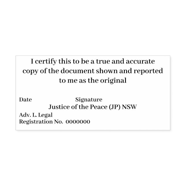 Sello Automático Copia auténtica certificada de la Justicia de Paz  (Diseño)