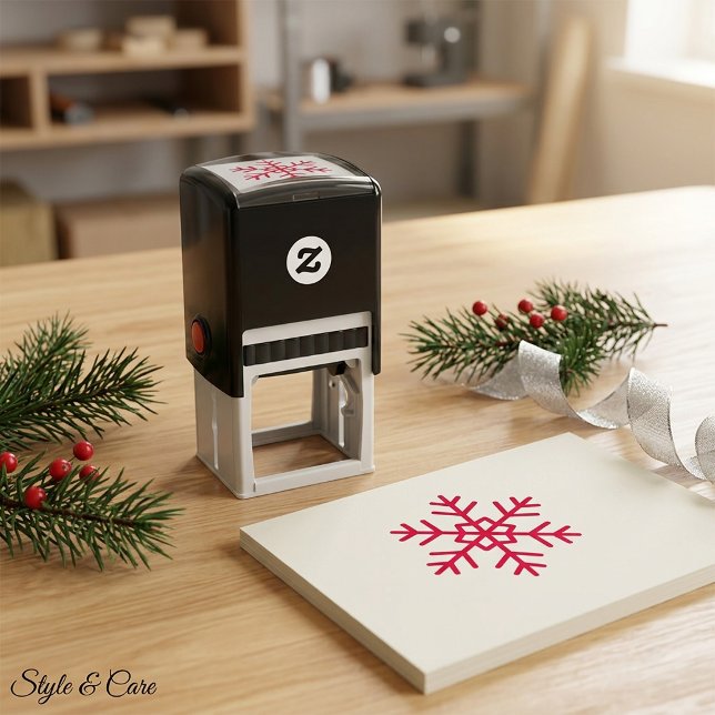 Sello Automático Copo de Nieve Único Creado (Unique Snowflake Crafted Self-inking Stamp)