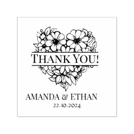 Sello Automático Corazón boda Gracias