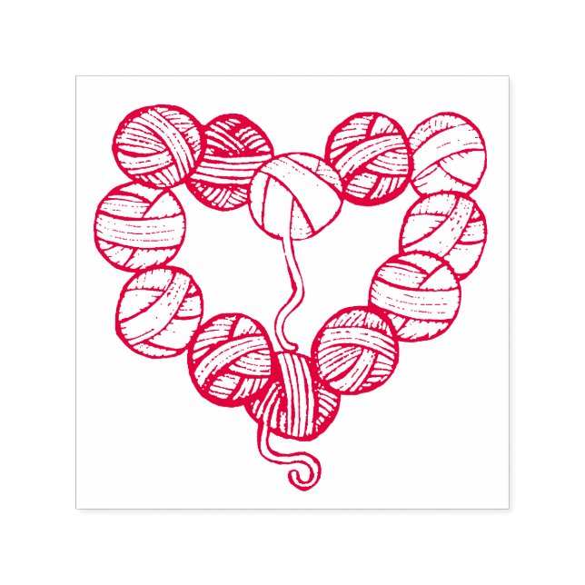 Sello Automático Corazón de Bola de Estambre (Diseño)