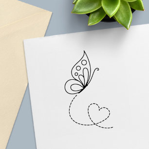 Sello Automático Corazón de mariposa