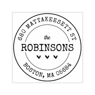 Sello Automático Corazones de dirección de personalizado