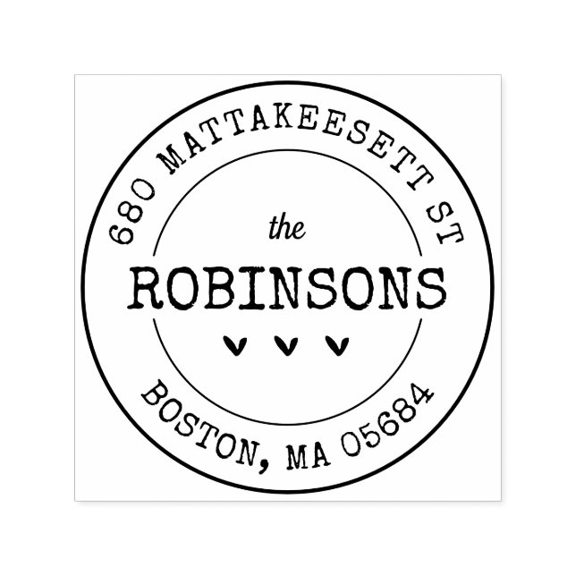 Sello Automático Corazones de dirección de personalizado (Diseño)