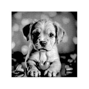 Sello Automático Corazones rosados de cachorro