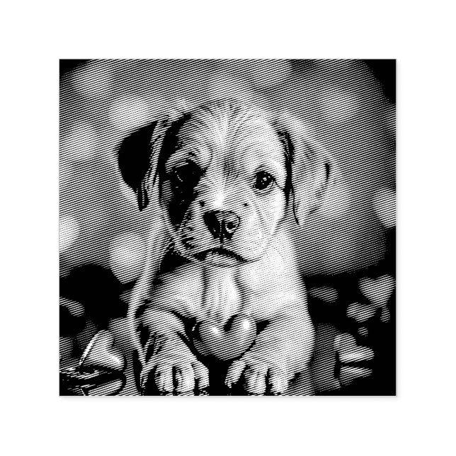 Sello Automático Corazones rosados de cachorro (Diseño)