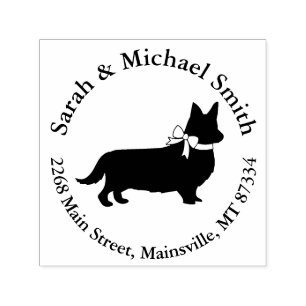 Sello Automático Corgi Dog Baby Shower Puppy Gray Welsh Pembroke