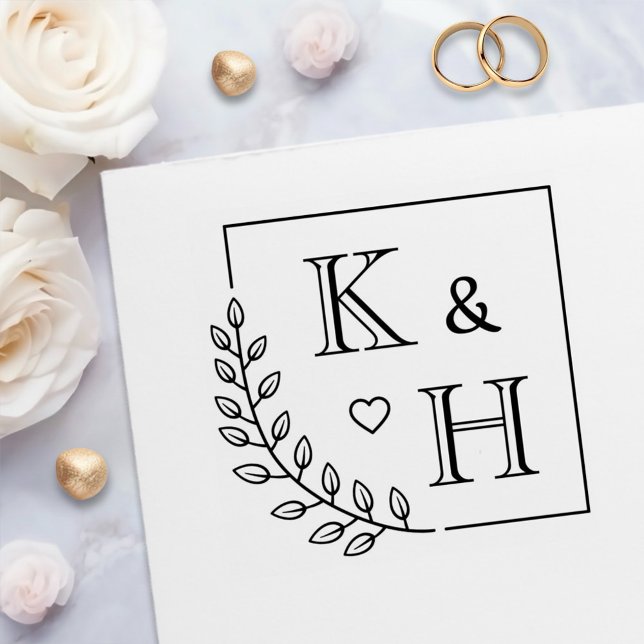 Sello Automático Corner Branch Monograma Aniversario inicial del Bo (Subido por el creador)