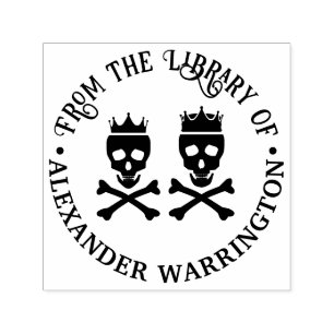 Sello Automático Corona de pareja con calavera y huesos cruzados Li