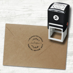 Sello Automático Corona elegante con nombre y dirección personaliza