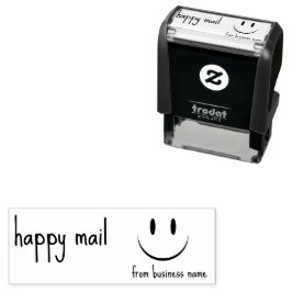 Sello Automático Correo feliz de nombre de empresa Cara Sonrisa