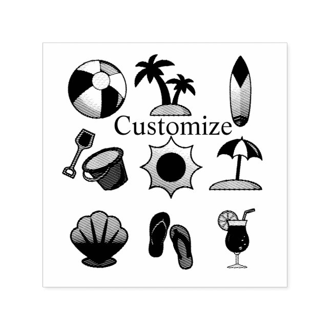 Sello Automático Cosas de vida en la playa Thunder_Cove (Diseño)
