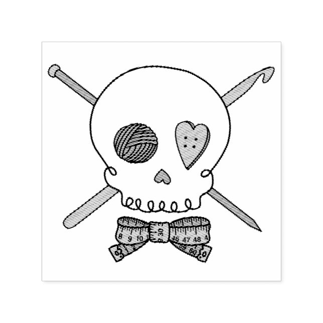 Sello Automático Craft Skull - Knit & Crochet (Bow Tie) (Diseño)