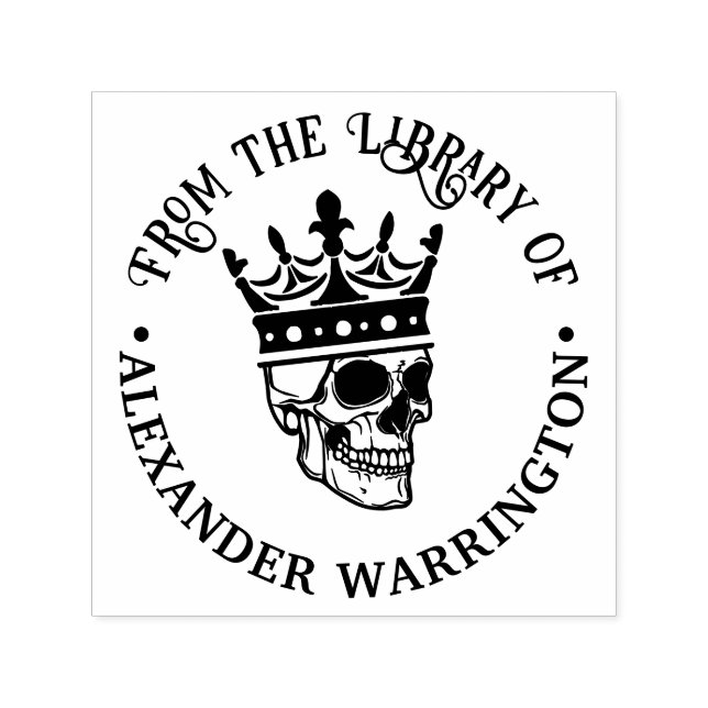 Sello Automático Cráneo gótico de Crowne #3, nombre del libro de la (Diseño)