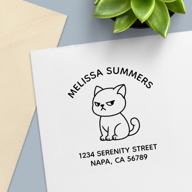 Sello Automático Cranky Moody Cat Arch Address (Subido por el creador)