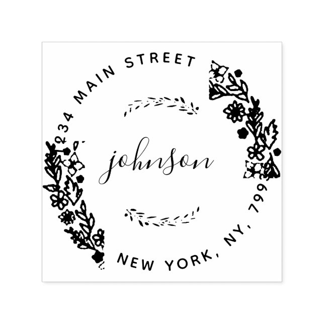 Sello Automático Crea tu propia dirección de devolución de redondeo (Diseño)