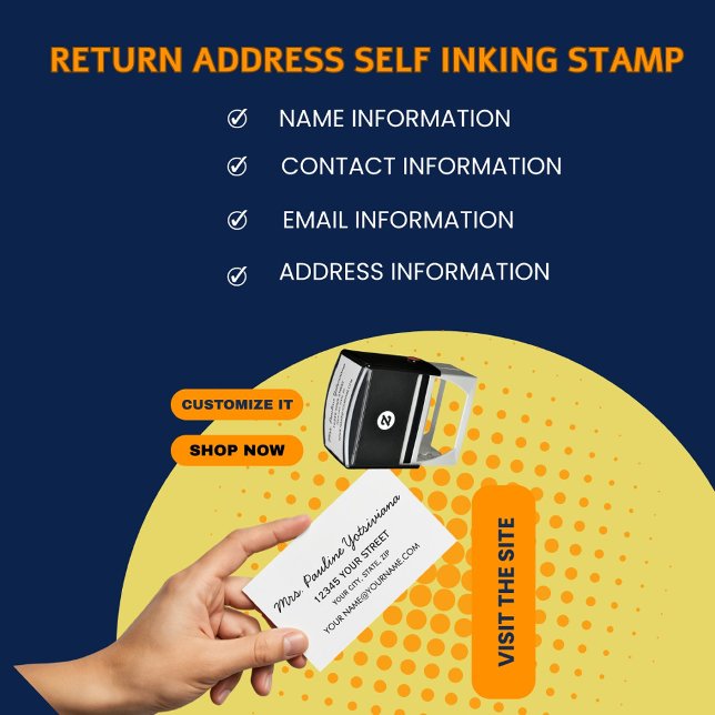 Sello Automático Crea tu propia dirección de devolución simple (Subido por el creador)