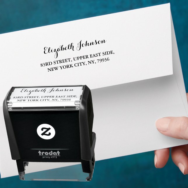 Sello Automático Crear dirección de devolución de nombre elegida pe (Create Personalized Elegant Name Return Address Self-inking Stamp)
