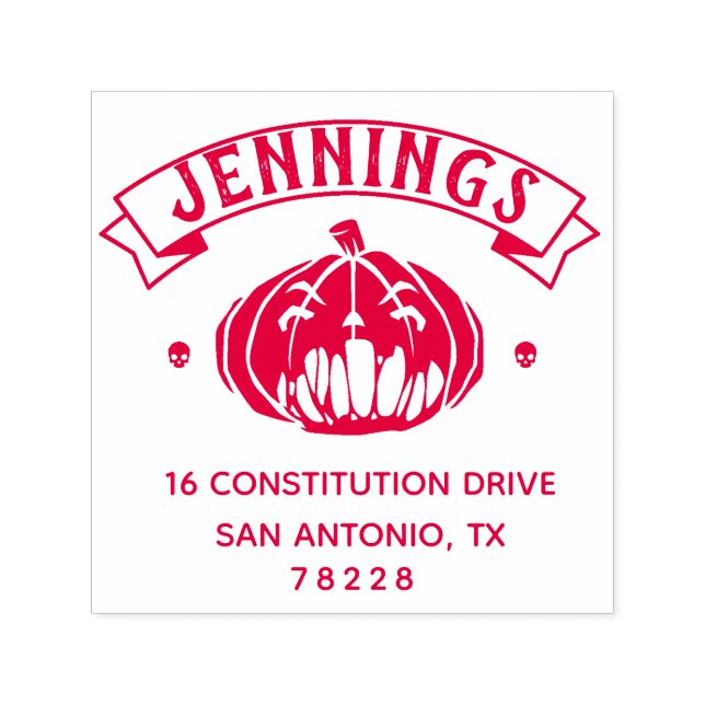 Sello Automático Crear su propia dirección de devolución de Hallowe (Diseño)