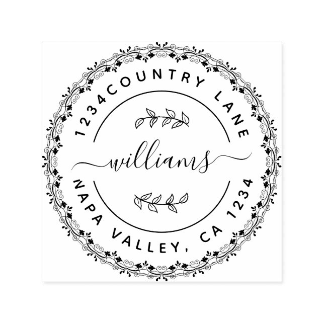 Sello Automático Crear su propia dirección de devolución de redonde (Diseño)