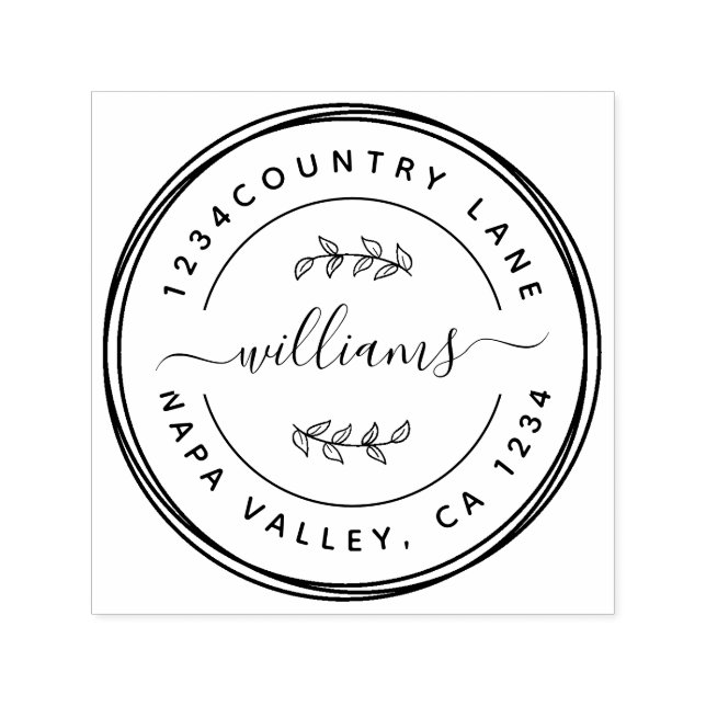 Sello Automático Crear su propia dirección de devolución de redonde (Diseño)