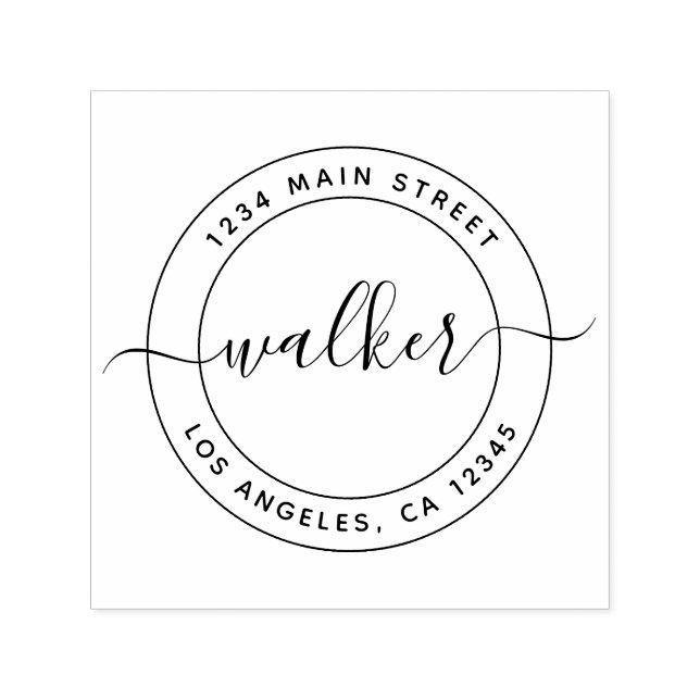 Sello Automático Crear su propia dirección de devolución de redonde (Diseño)