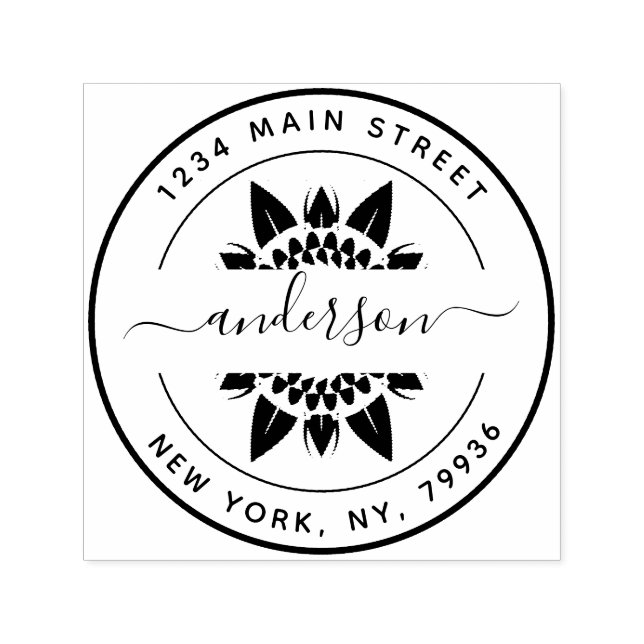 Sello Automático Crear su propia dirección de devolución redonda mo (Diseño)