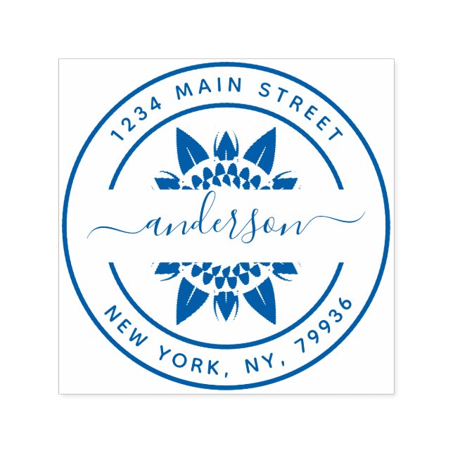 Sello Automático Crear su propia dirección de devolución redonda mo (Diseño)