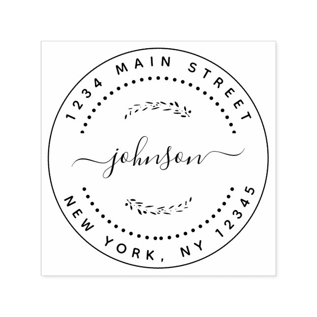 Sello Automático Crear su propia dirección de devolución redonda mo (Diseño)