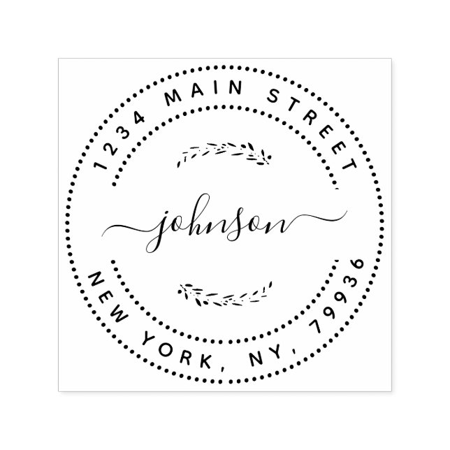 Sello Automático Crear su propia dirección de devolución redonda mo (Diseño)