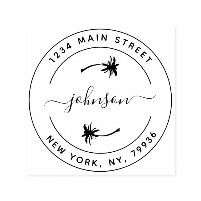 Sello Automático Crear su propia dirección de devolución redonda mo (Diseño)