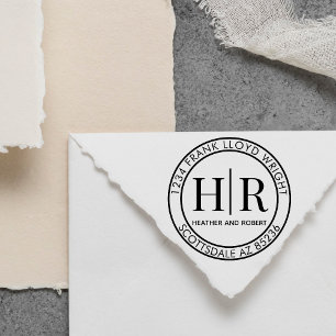 Sello Automático Crear su propia dirección de retorno de monograma 