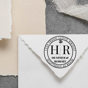 Sello Automático Crear su propia dirección de retorno de monograma