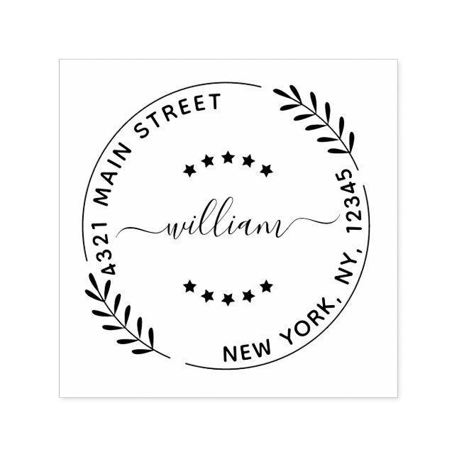 Sello Automático Crear su propia ronda moderna (Diseño)