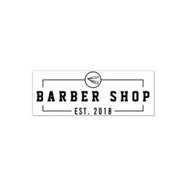 Sello Automático Crear su propio logotipo comercial de Barbershop P