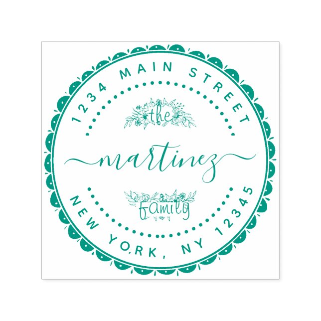 Sello Automático Crear su propio nombre de familia redonda Direcció (Diseño)