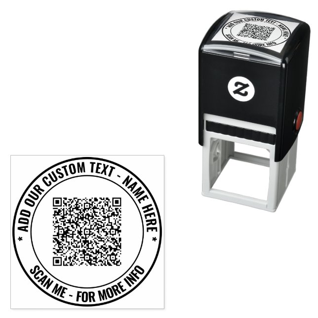 Sello Automático Create Your Own QR Code Round Stamp Template (In Situ)