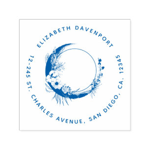 Sello Automático Crescent Moon con dirección de flores