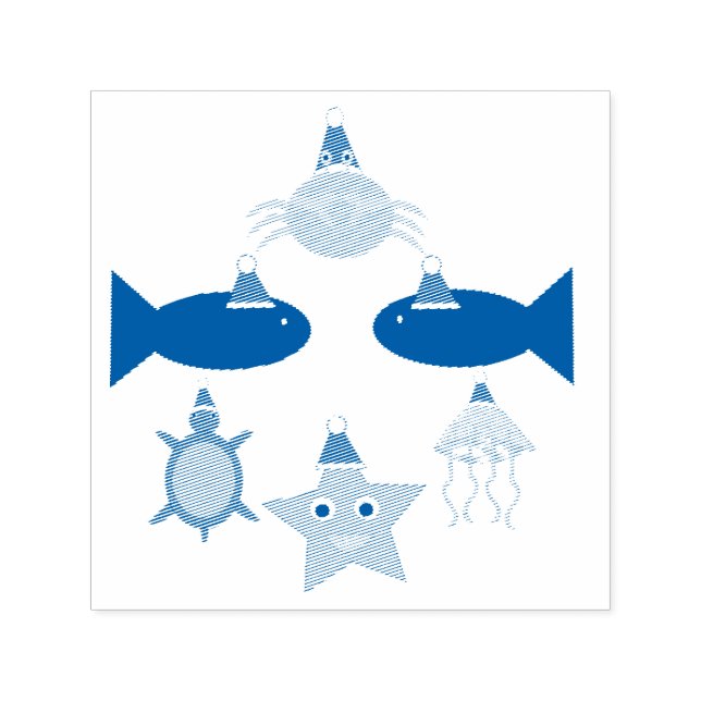 Sello Automático Criaturas marinas de los navidades (Diseño)