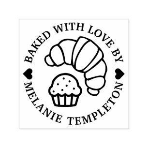 Sello Automático Croissant Muffin Redondo “Horneado con amor por” N