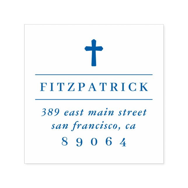 Sello Automático Cruz cristiana | Dirección de devolución de nombre (Diseño)