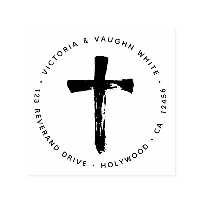 Sello Automático Cruz cristiana dirección de devolución religión re (Diseño)