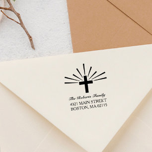 Sello Automático Cruz y Rayos - Nombre y dirección