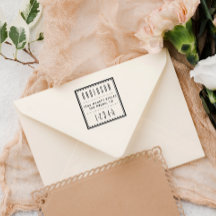 Cuadrado azul | Dirección de devolución Art Deco