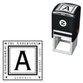 Sello Automático Cuadrado de direcciones y nombre personalizado
